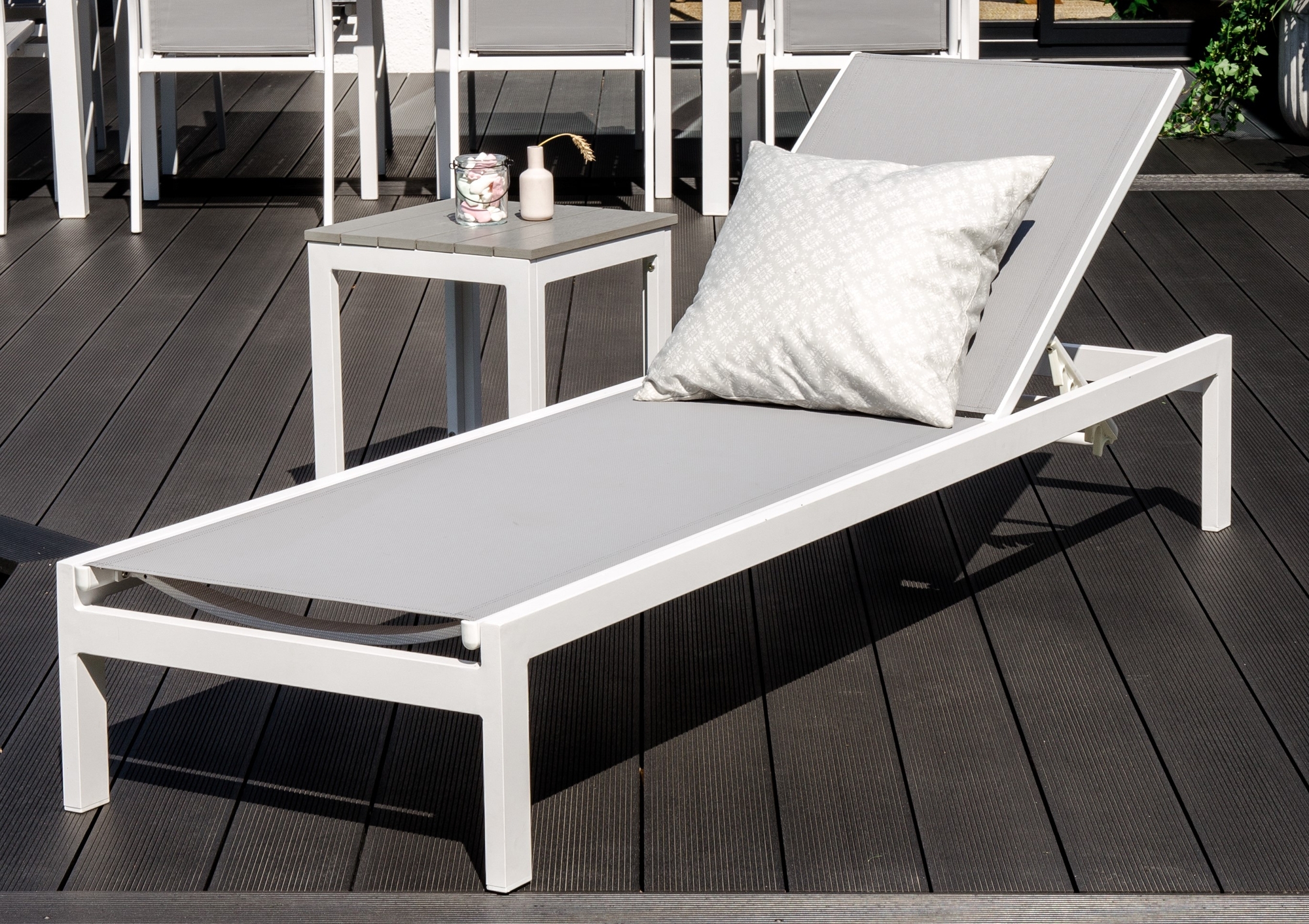 Copacabana solsäng - Vit/grå Copacabana solsäng - Vit/grå