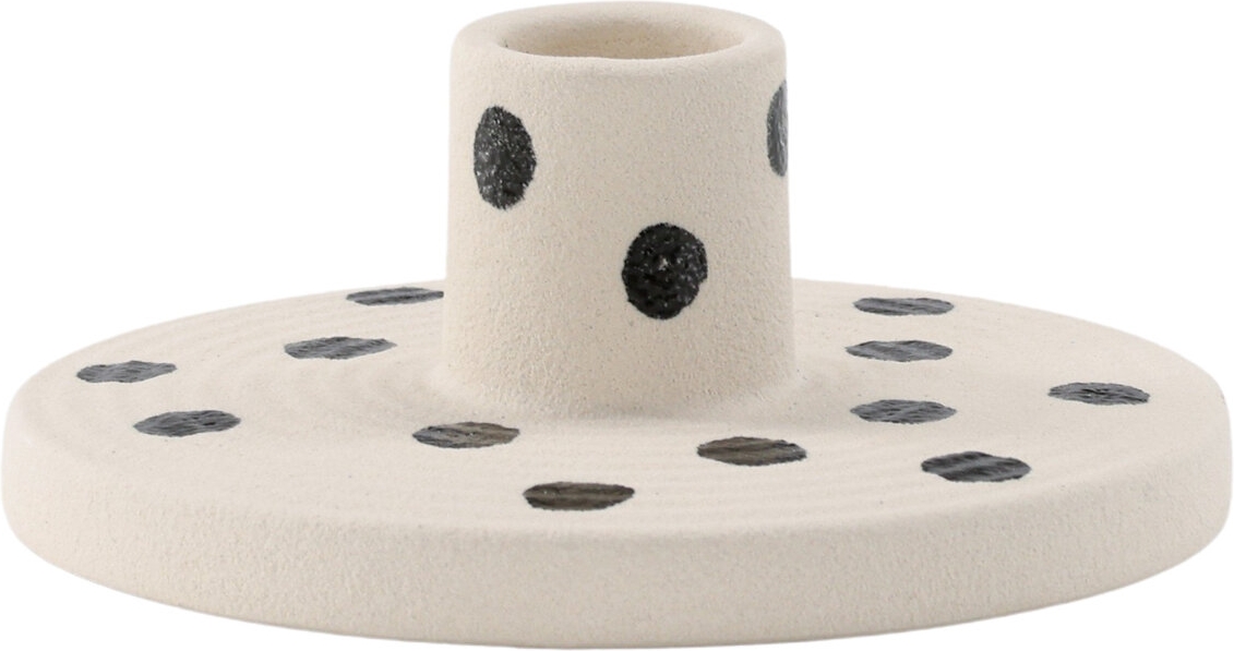 Bette ljusstake 12 x 5 cm - Svart/Vit