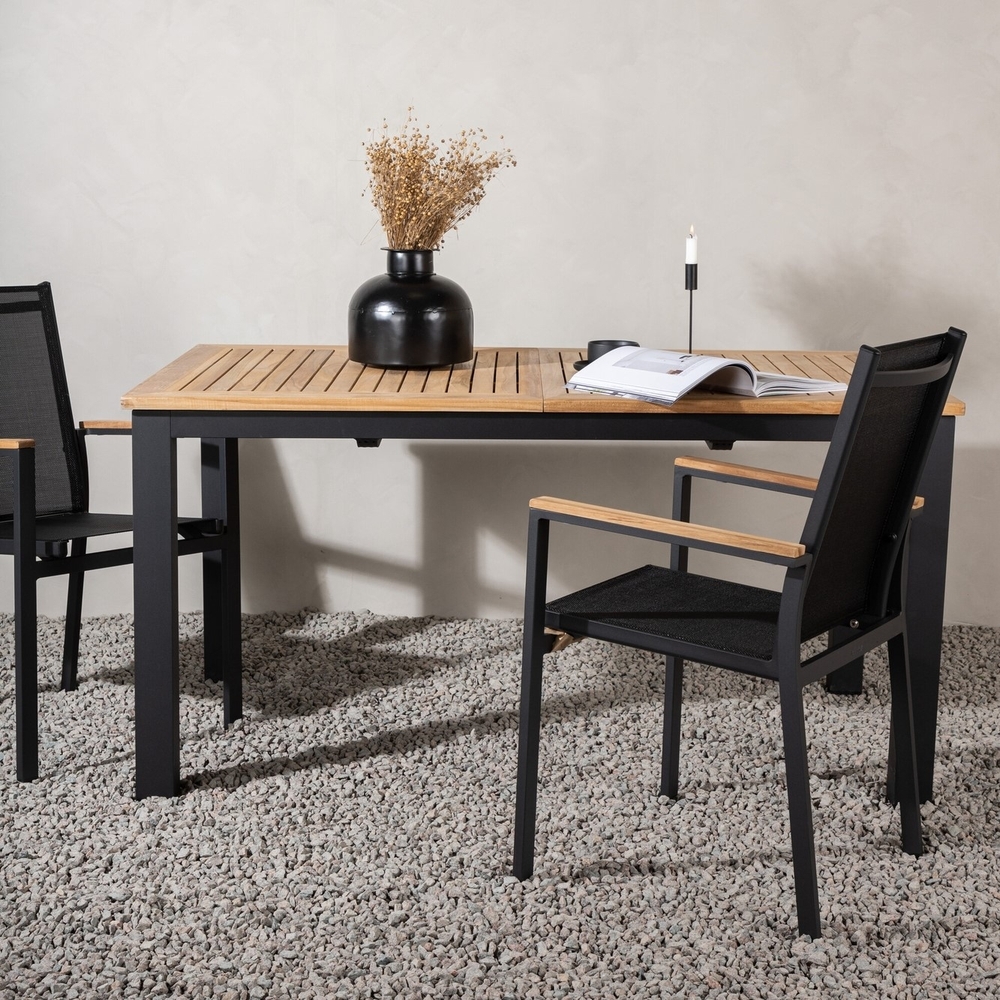 Panama matbord 210 x 90 cm - Svart/Natur