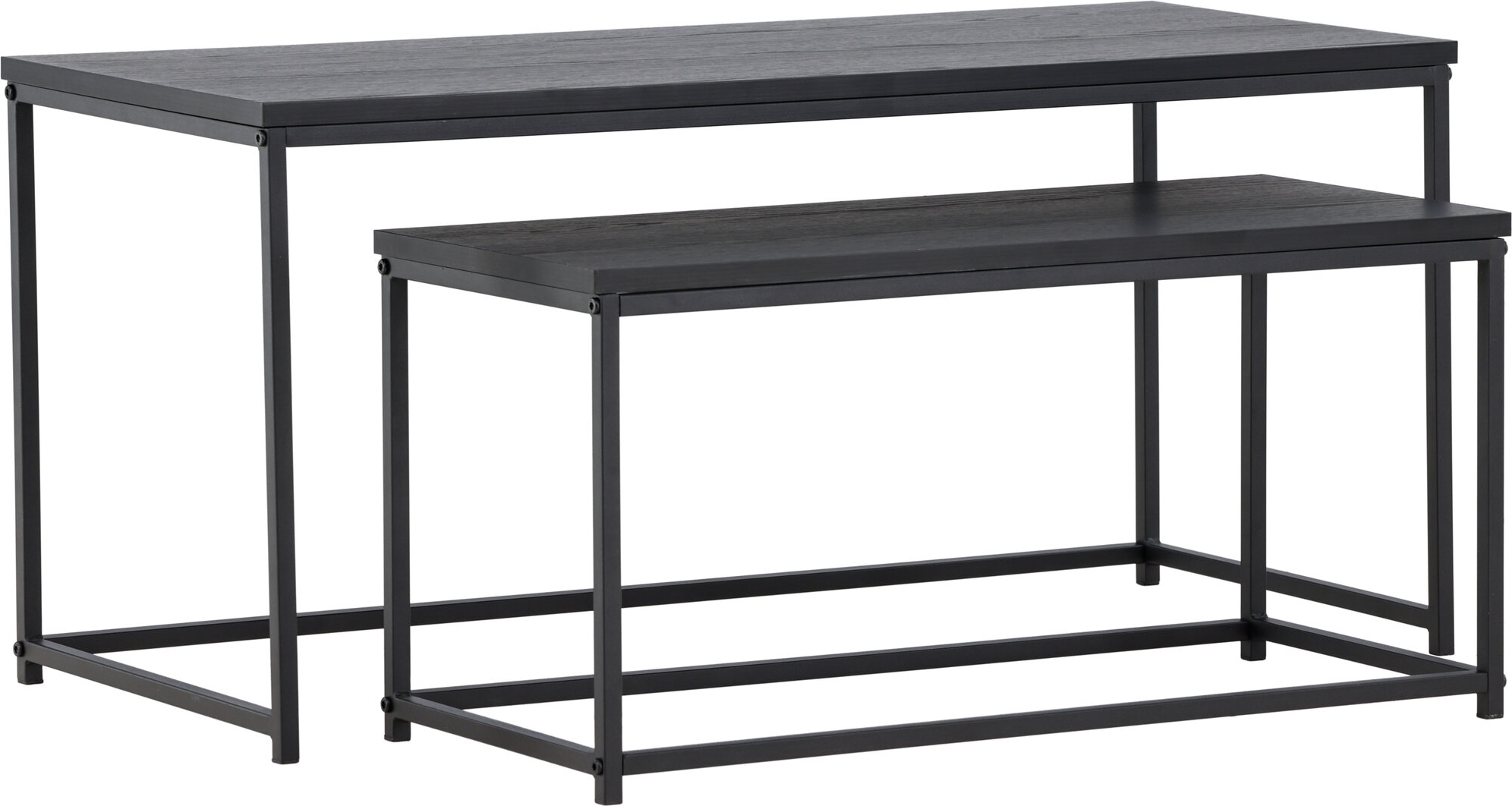 Staal soffbord 43/33 x 100/75 cm - Svart