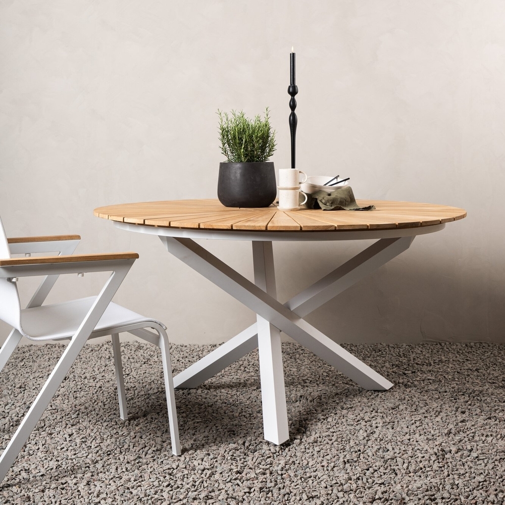 Mexico matbord �140 cm - Natur/Vit