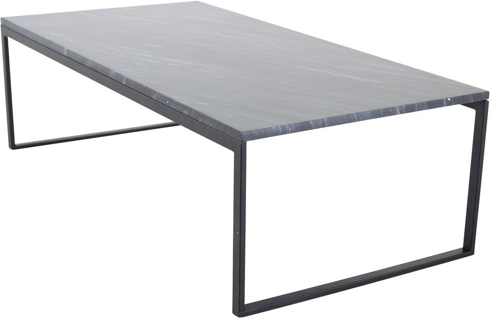 Kvarnbacken soffbord 120 x 60 cm - Svart/gr marmor