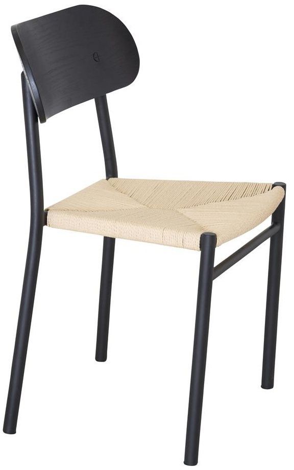 Bridge matstol Svart/naturfiber