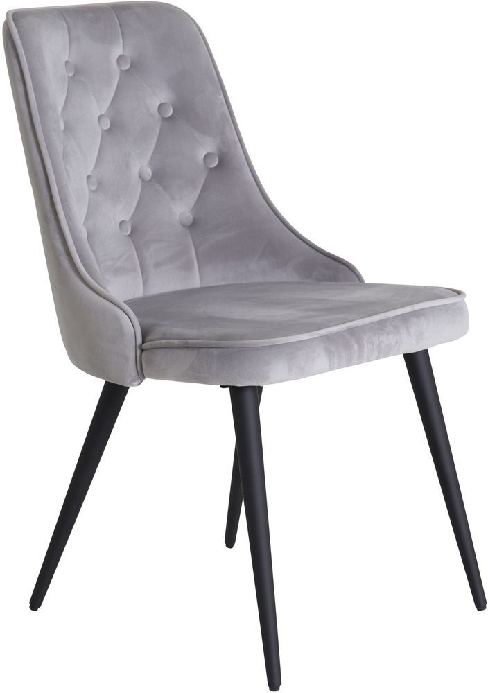 Alice Deluxe matstol - Svart/ljusgr� sammet