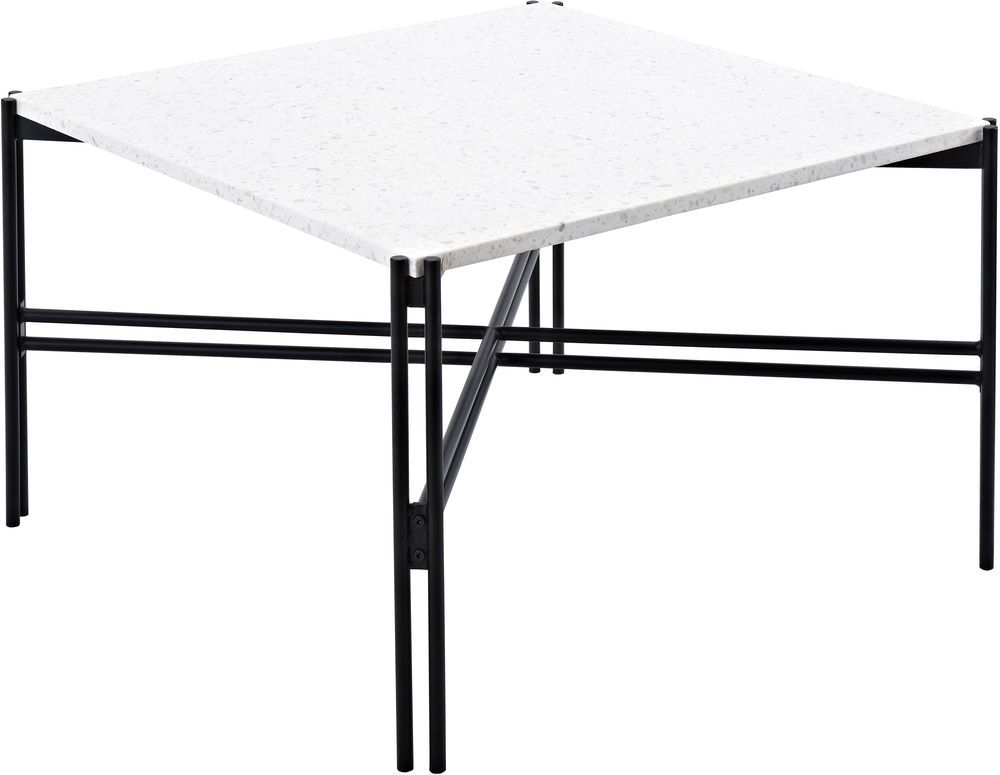 Fresca soffbord 75 x 75 cm - Svart/vit terrazzo