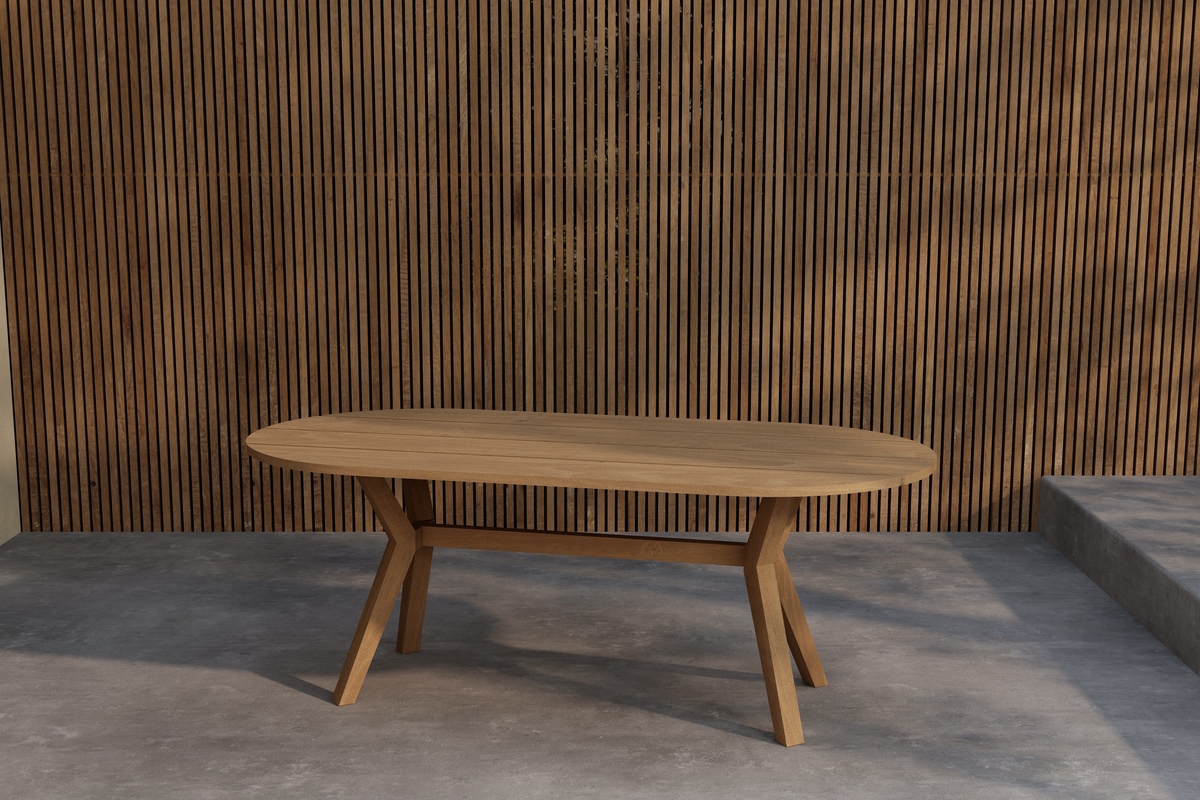 Matbord Kenya ovalt 200x100 cm - nature teak