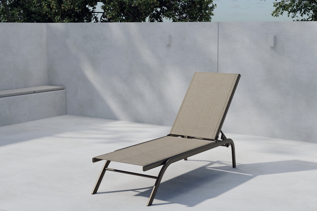 Sols�ng Kastos i st�l/textilene - brun/beige