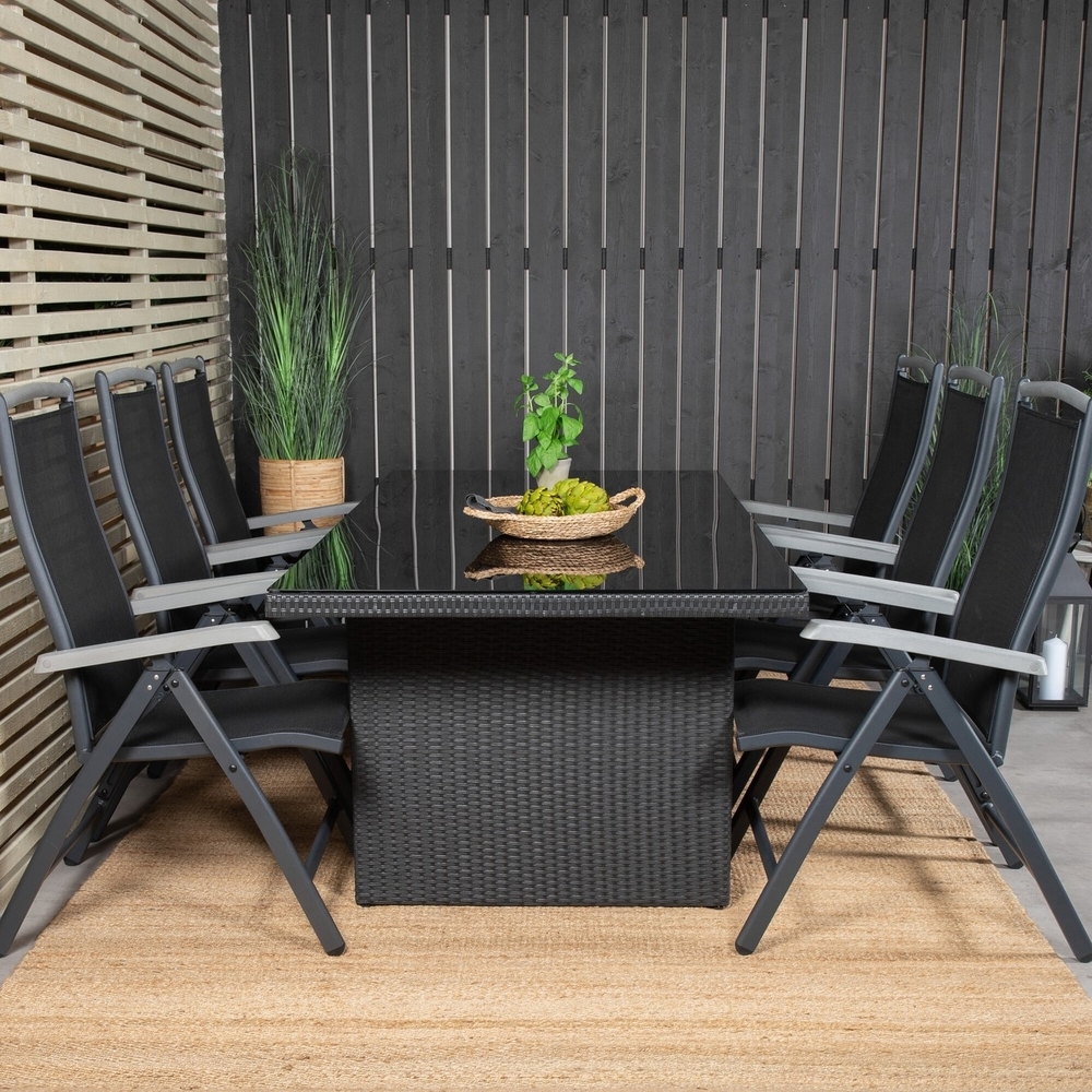 Padova utematgrupp med 6 st Albany stolar - Svart Padova utematgrupp med 6 st Albany stolar - Svart