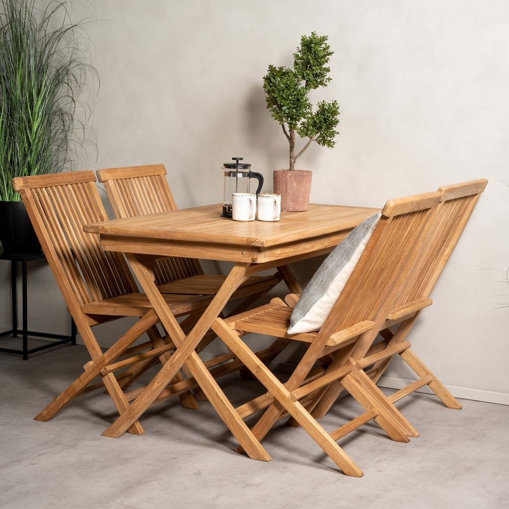 Kenya rektangul�r utematgrupp med 4 st Kenya stolar - Teak