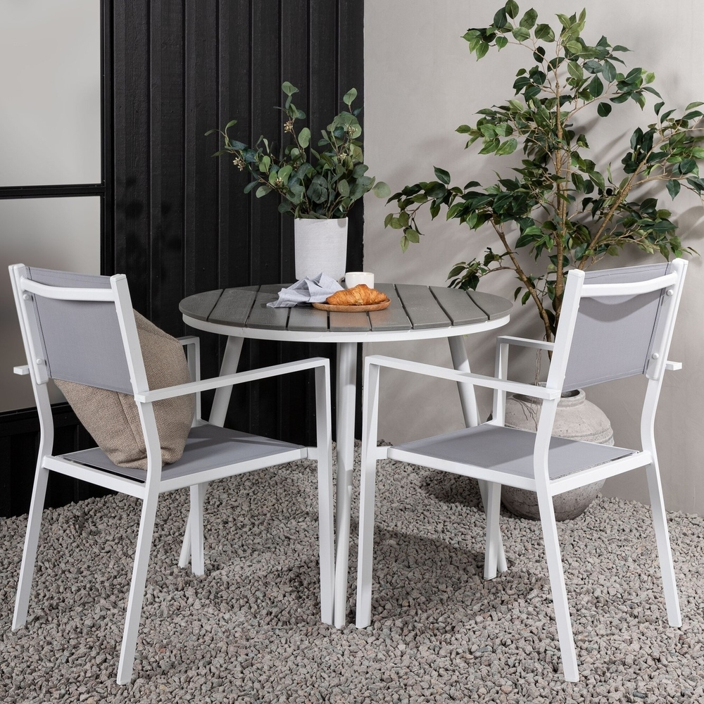 Break utematgrupp med 2 st Copacabana stolar - Gr�/Vit