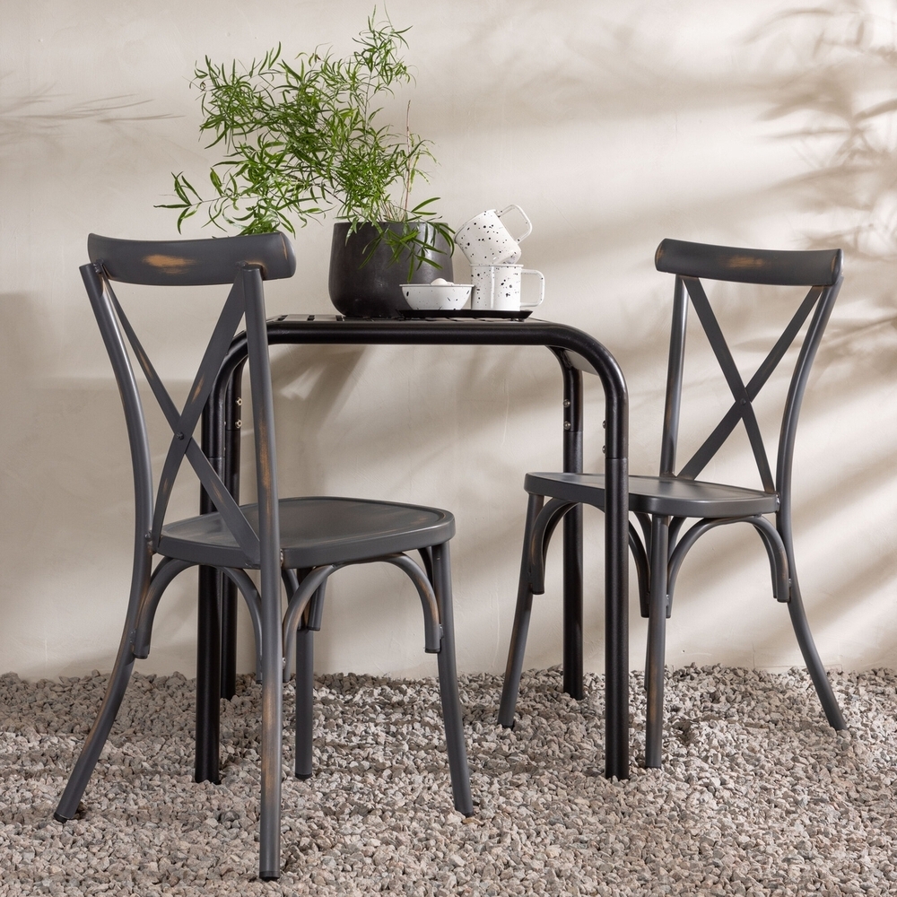 Borneo utematgrupp med 2 st Peking stolar - Svart/Mörkgrå Borneo utematgrupp med 2 st Peking stolar - Svart/Mörkgrå