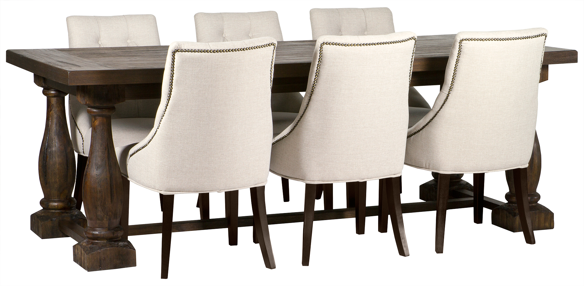 Matgrupp: Lamier matbord - brun + 6 st Tuva europa ver II stolar