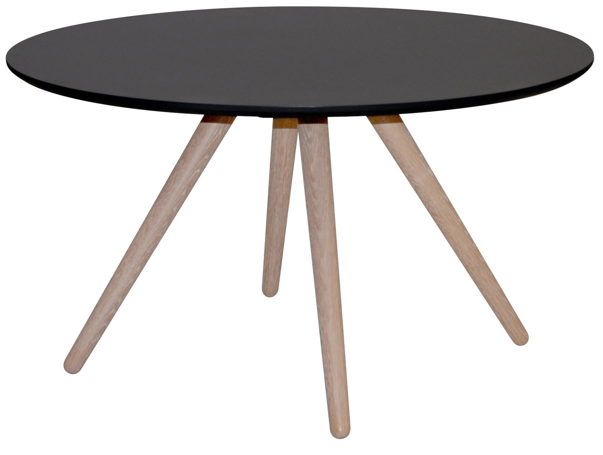 Stavanger soffbord runt 90 cm - Svart/vitoljad ek Stavanger soffbord runt 90 cm - Svart/vitoljad ek