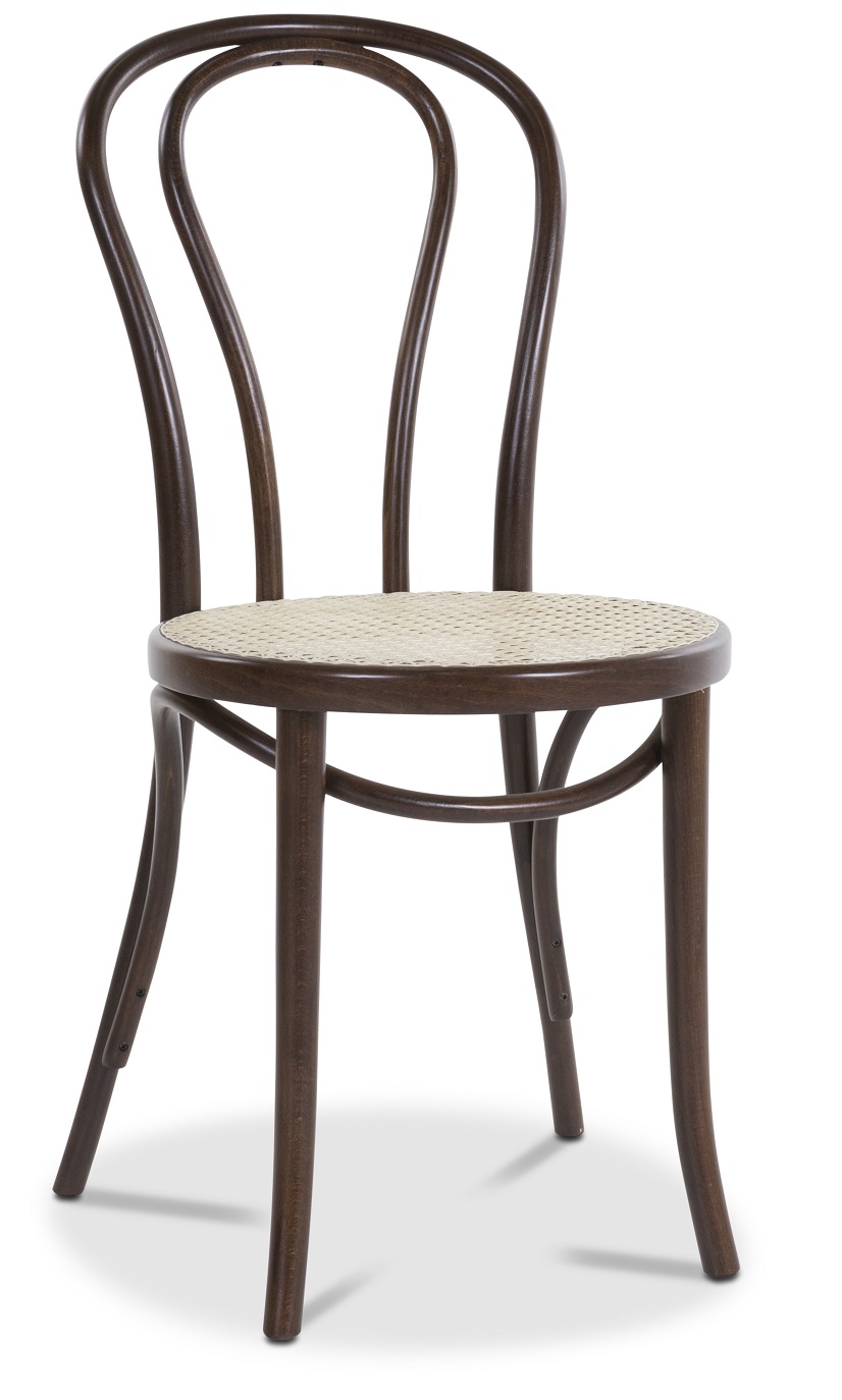 No 18 matstol med rottingsits - Brun