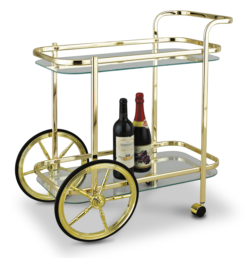 Serveerwagen van messing - Rochester + Serveerwagen van messing - Rochester +