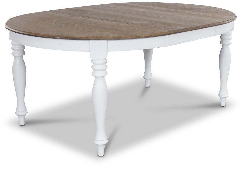 Eettafel uitschuifbaar 120-175 cm wit/bruin - Victoria