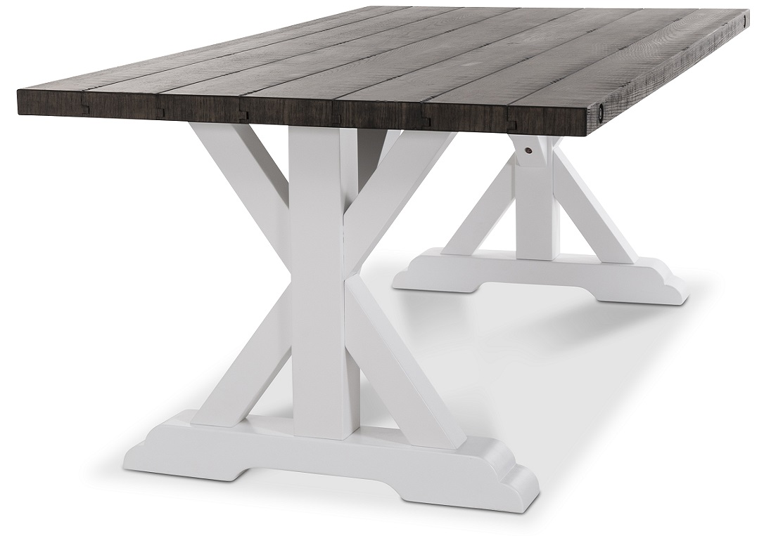 Provence matbord 230 cm - Vit / Brun Provence matbord 230 cm - Vit / Brun