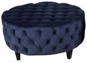 Chesterfield New York fotpall 80 cm - Bl� Sammet