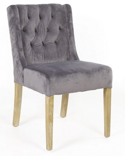 Kates matstol - Gr� (sammet)