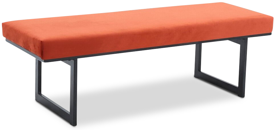 Simple sittbänk - Roströd sammet / Svart Simple sittbänk - Roströd sammet / Svart