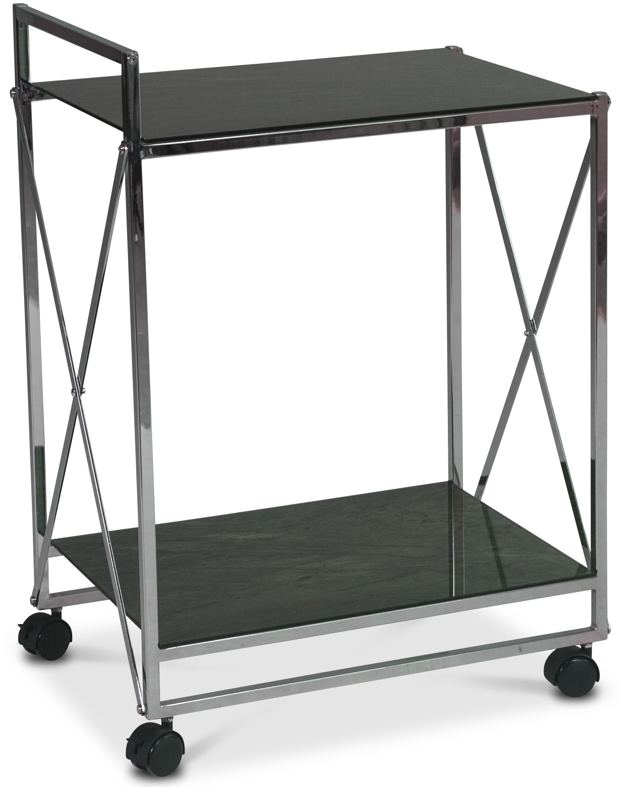 Paladium serveringsvagn i krom / Gr�n marmor glas