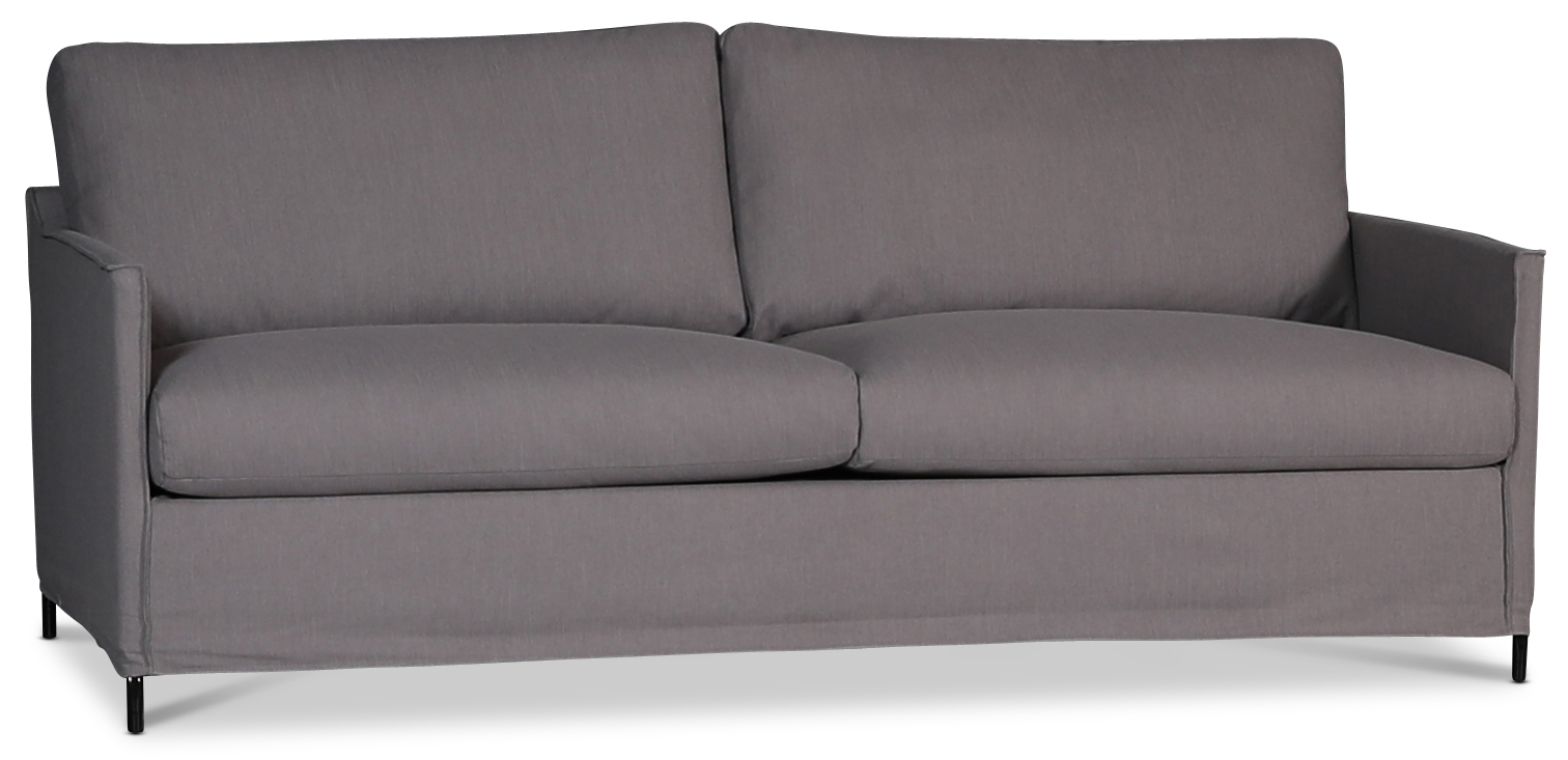 Depart 2-sits soffa med avtagbar kl�dsel - Gr�brun (Linnetyg)
