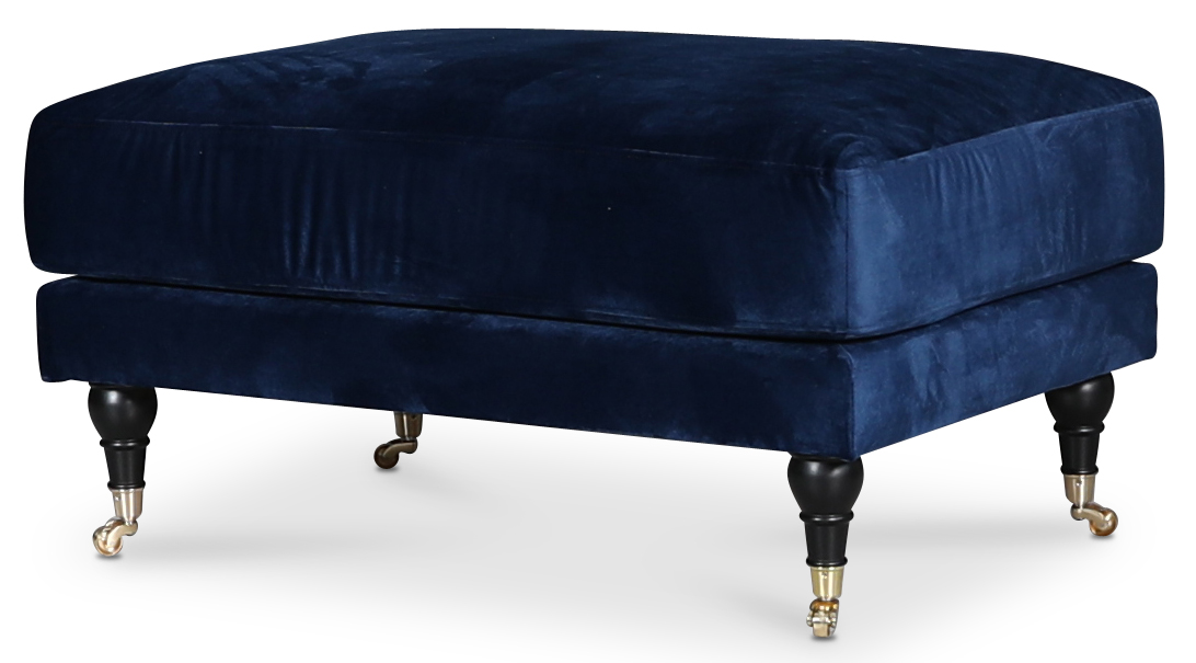 Adena Voetenbank in donkerblauw fluweel