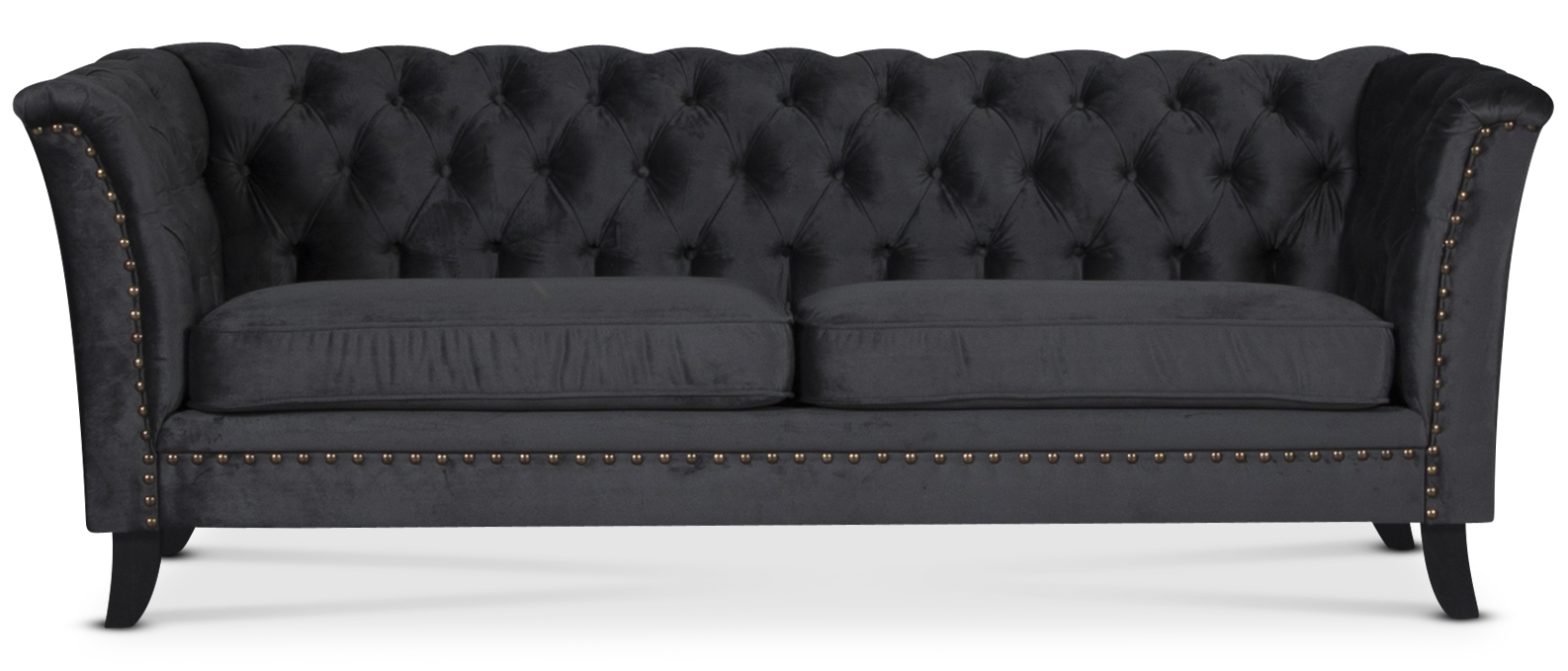 Chesterfield Liverpool 3-sits soffa - Antracit sammet