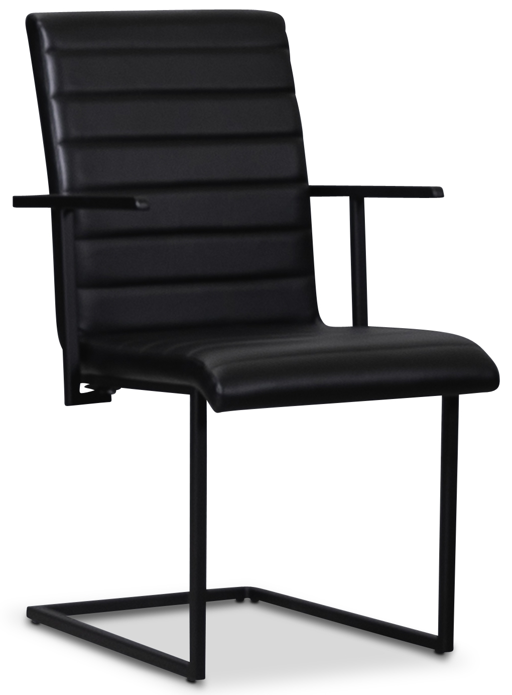 Lazio karmstol svart metall - Svart PU