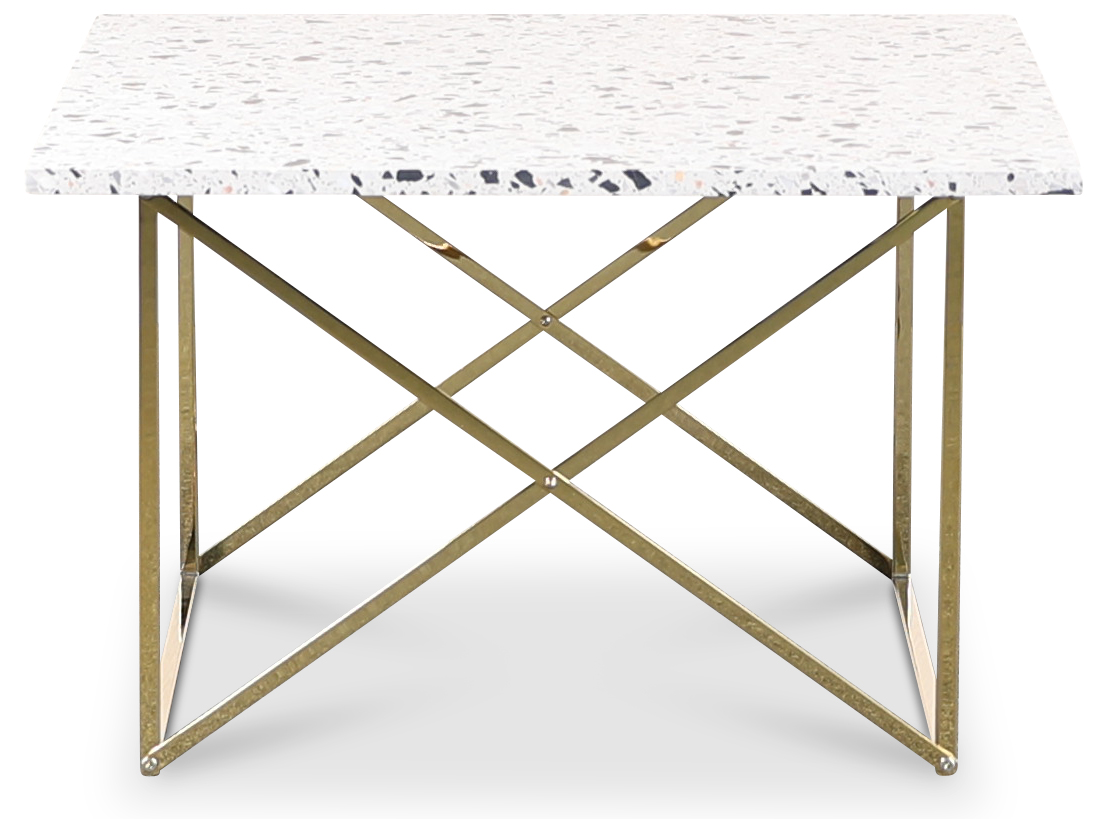 Terrazzo soffbord 75x75cm - Cosmos Terrazzo & underrede cross m�ssing