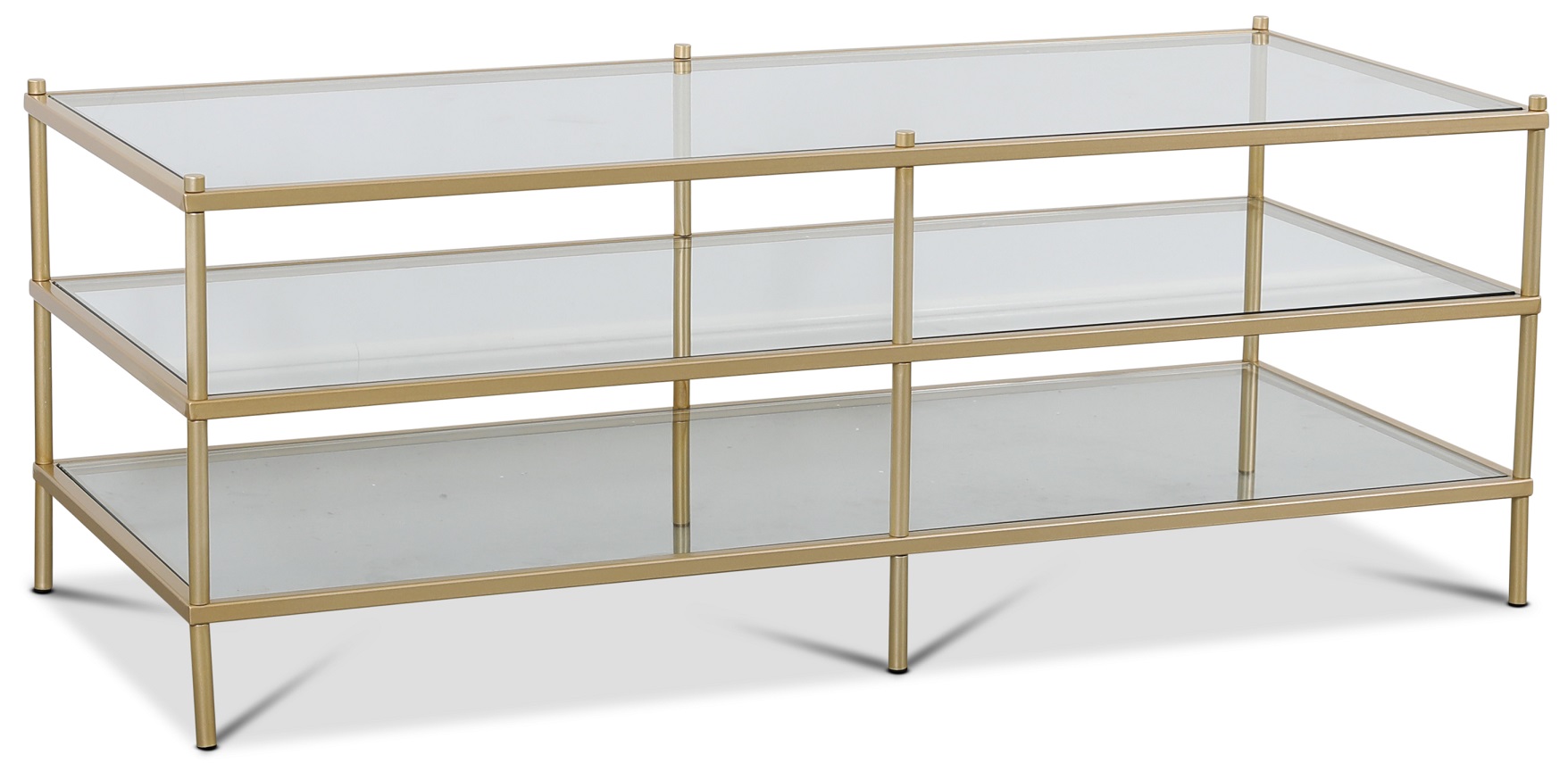 Tiffany Inca soffbord 120 x 51 cm - M�ssing / Glasskiva