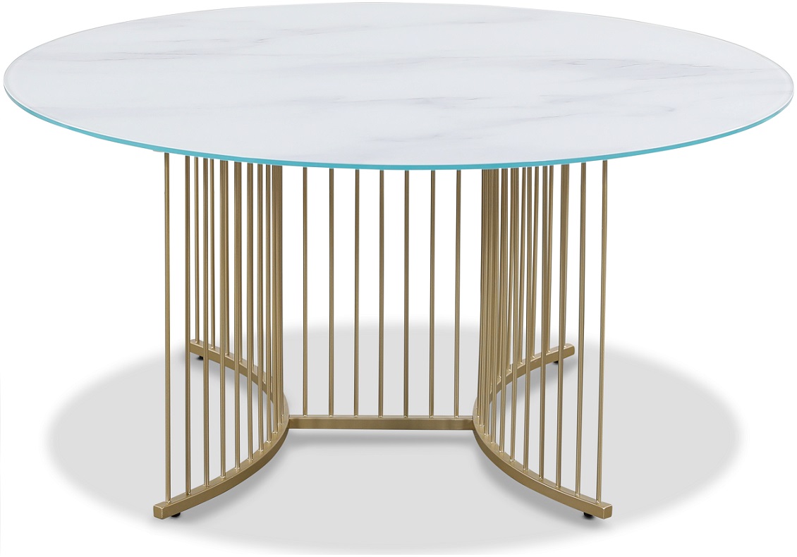 Tiffany Falcon soffbord Ø100 cm - Mässing / Vitt marmorglas Tiffany Falcon soffbord Ø100 cm - Mässing / Vitt marmorglas