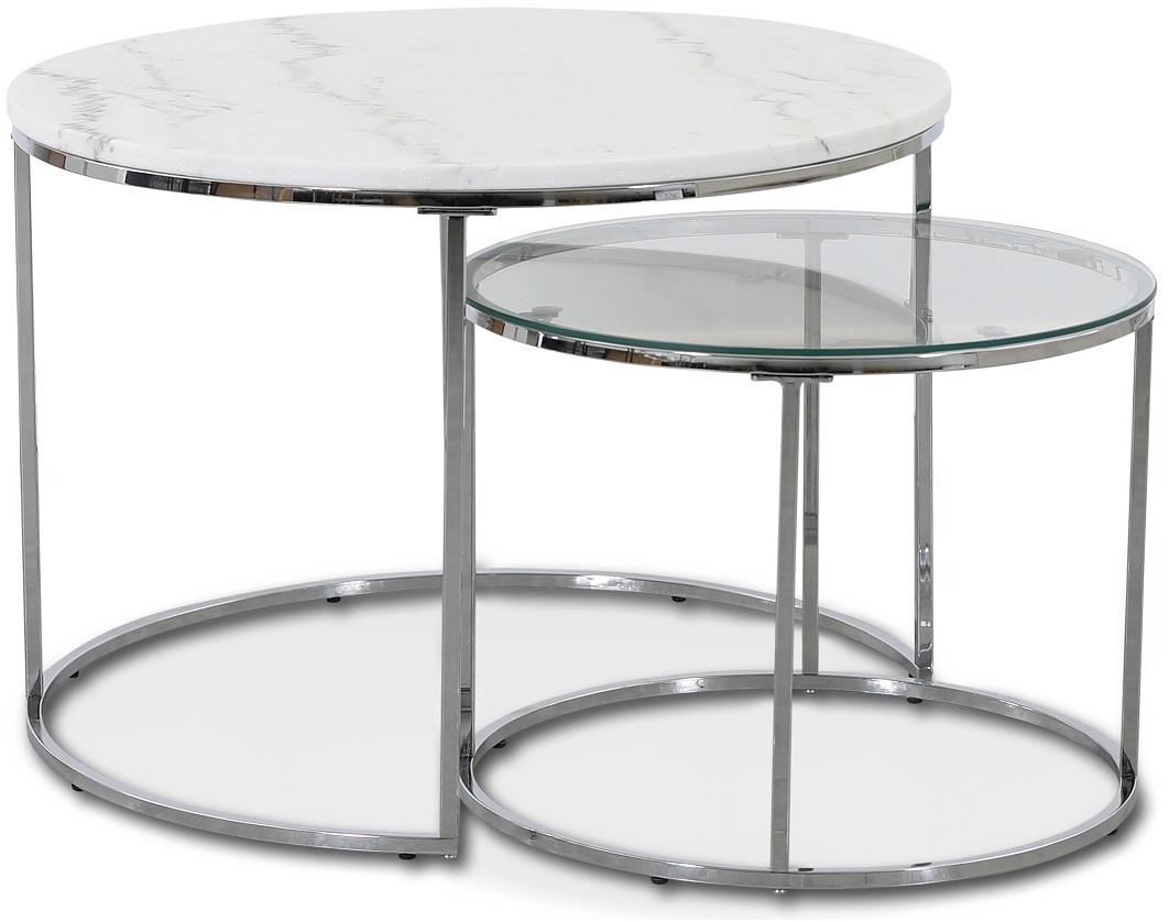 Tiffany satsbord i ivt marmor / Krom Tiffany satsbord i ivt marmor / Krom