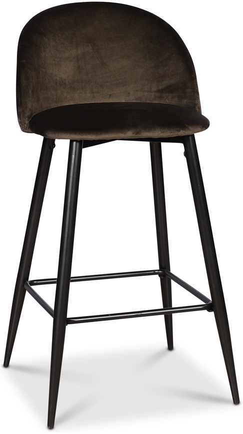 Giovani Velvet barstol - Olivgr�n sammet / Svarta ben