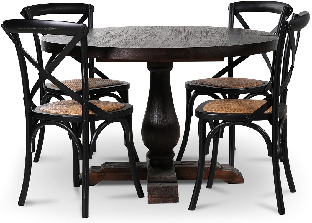 Lamier matgrupp Bord med 4 st svarta Gaston stolar + 3.00 x M�beltassar