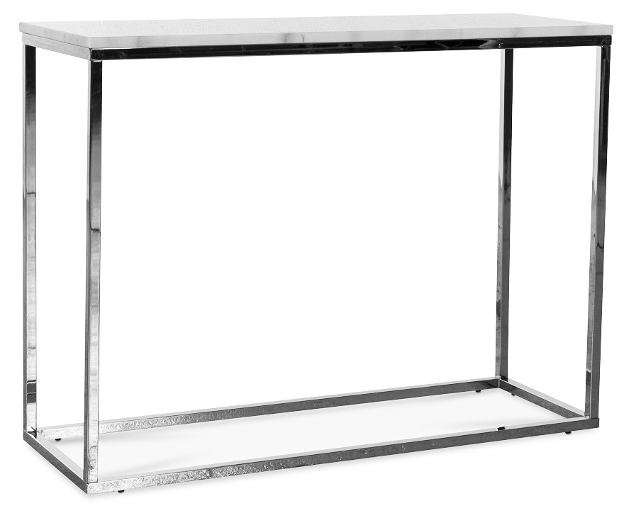 Accent konsolbord 100 x 35 cm - Vit marmor / Krom Accent konsolbord 100 x 35 cm - Vit marmor / Krom
