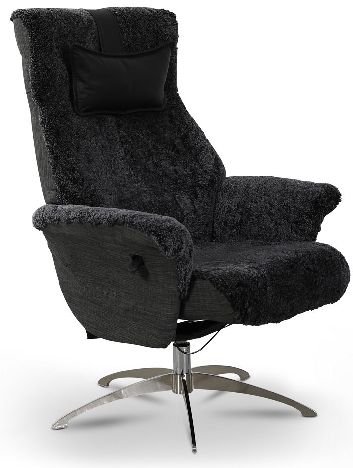 Ullrik f�rskinnsf�t�lj i m�rkgr�tt f�rskinn + Reng�ring f�r m�bler