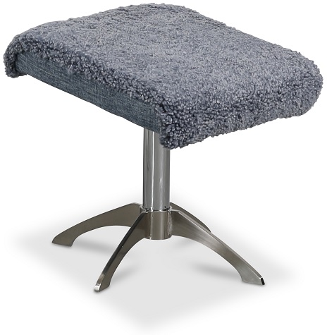 Fotpall i ljusgrått fårskinn + Textilvård för möbler Fotpall i ljusgrått fårskinn + Textilvård för möbler