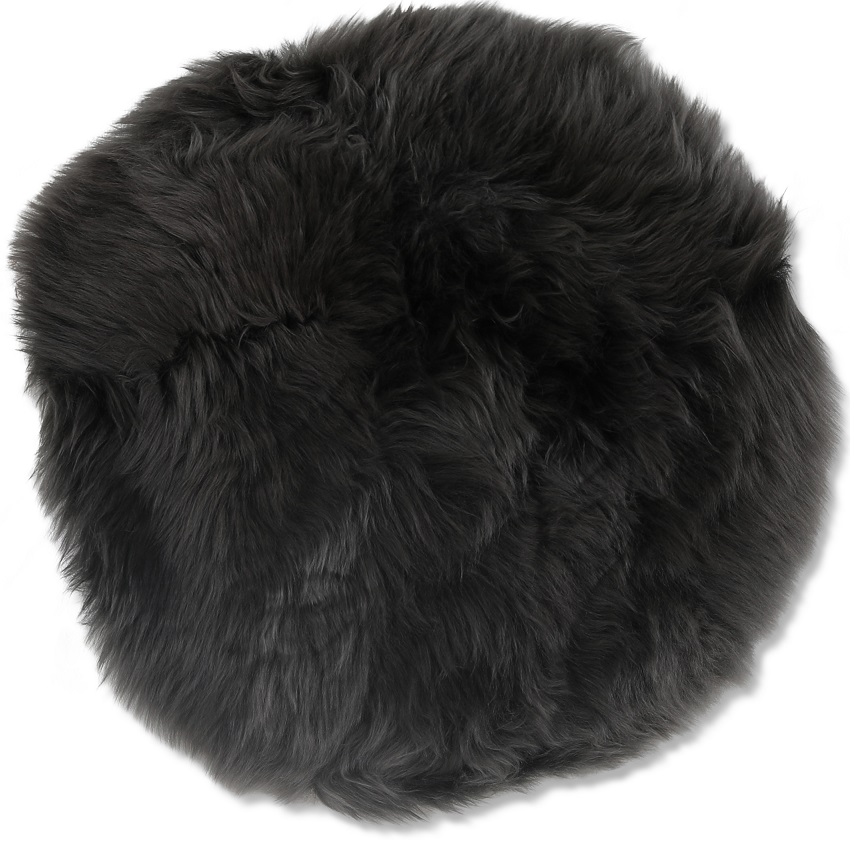 Plaza stoelkussen schapenvacht 37 cm - Donkergrijs