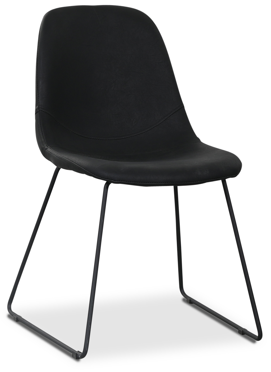 Atlantic sledestoel in zwart PU + Meubelpoten