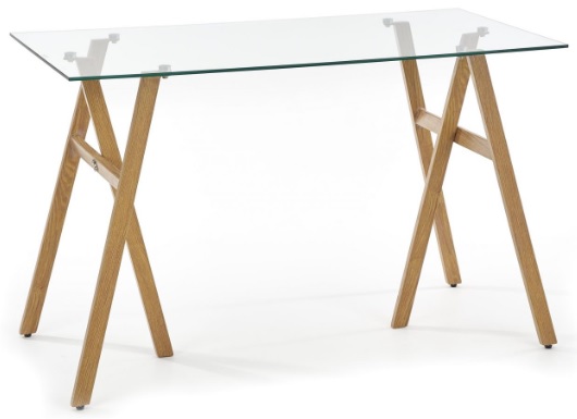 Misty skrivbord 120x60 cm - Ek / Glas