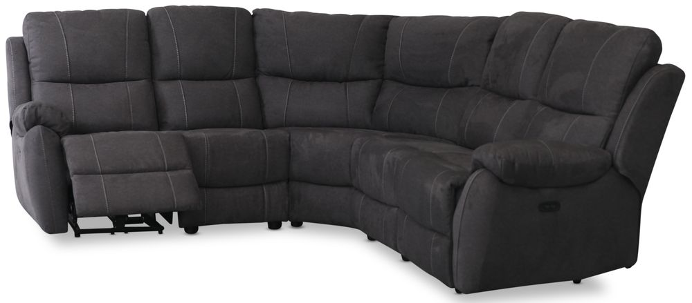 Enjoy Hollywood hrnsoffa - elektrisk stllbar - antracit microfibertyg