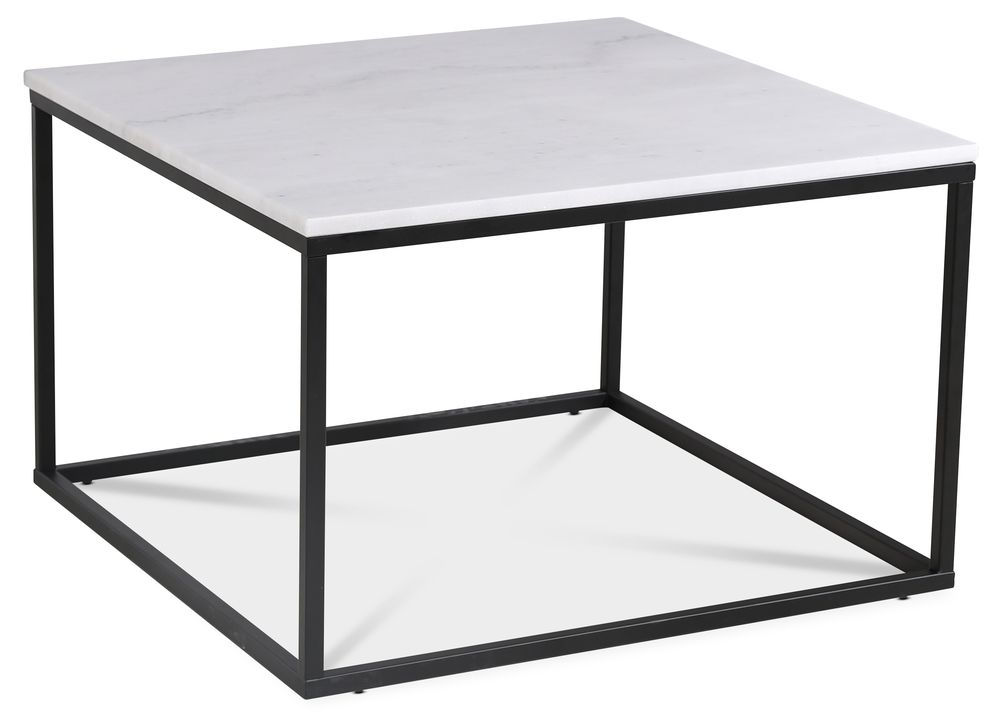 Accent soffbord 75 - Vit marmor / Svart