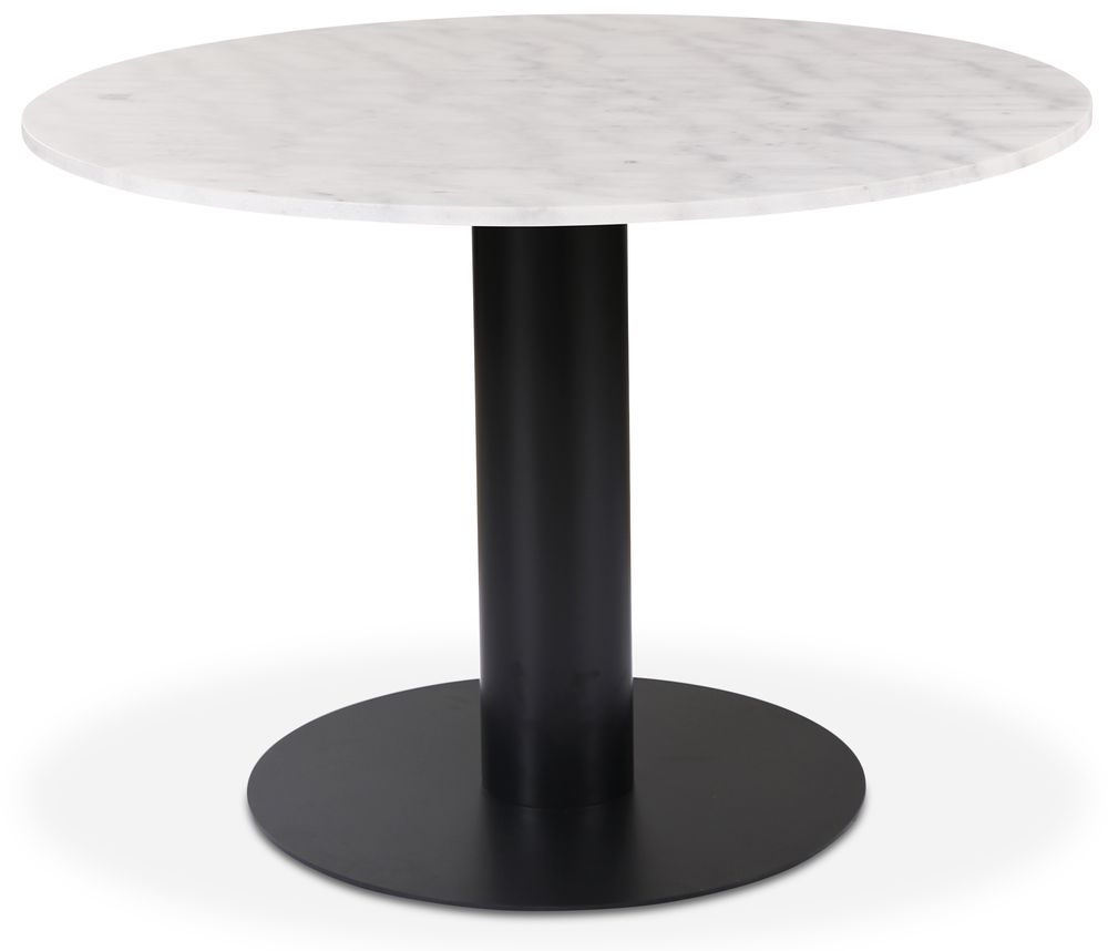 Next ronde eettafel in marmer D105 cm - Zwart / marmer (Wit)