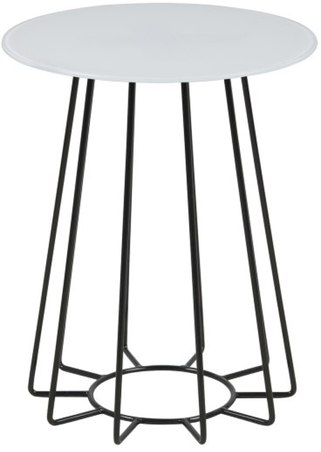 Casia sidobord �40 cm - Vit/svart