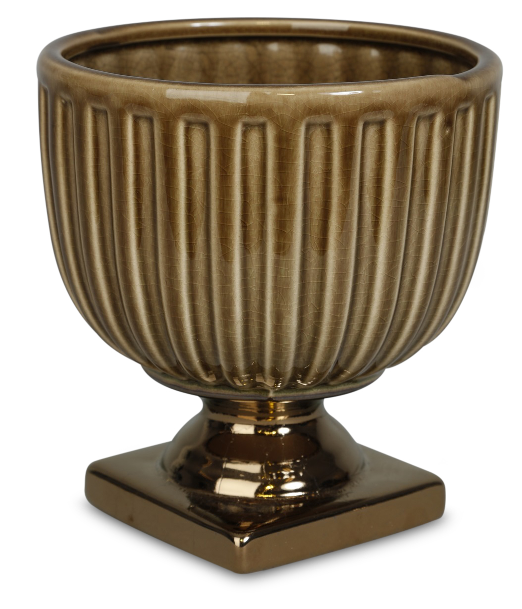 Kruka Grek på fot H18,5 cm - Brun Kruka Grek på fot H18,5 cm - Brun