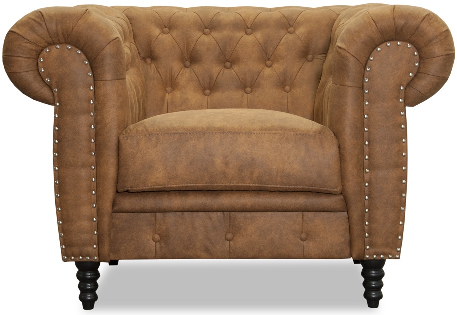 Ashford chesterfield fauteuil - Cognac eco leer
