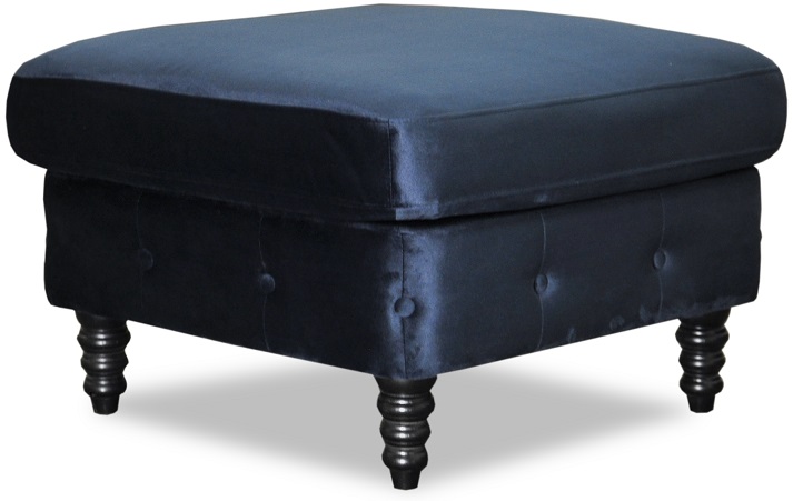 Ashford Chesterfield voetenbank - Donkerblauw fluweel