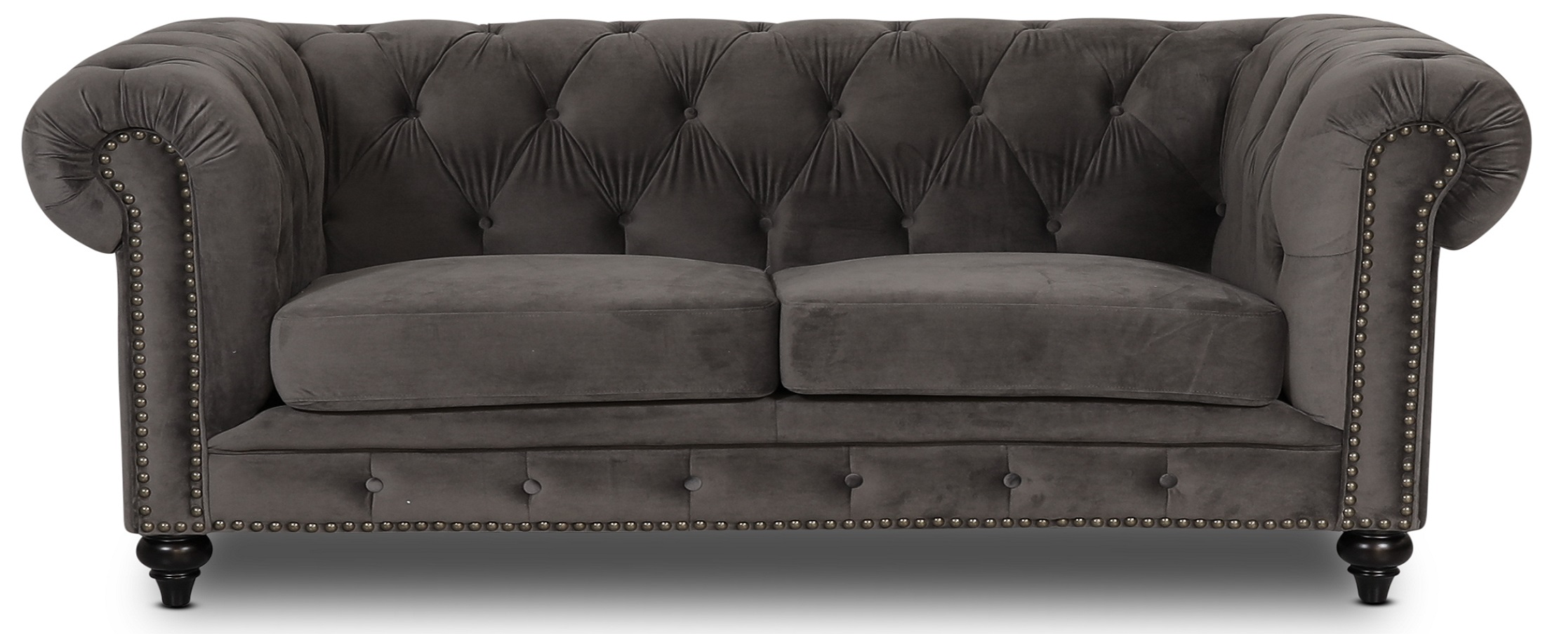Chesterfield Montgomery 3-sits soffa - Gr� sammet