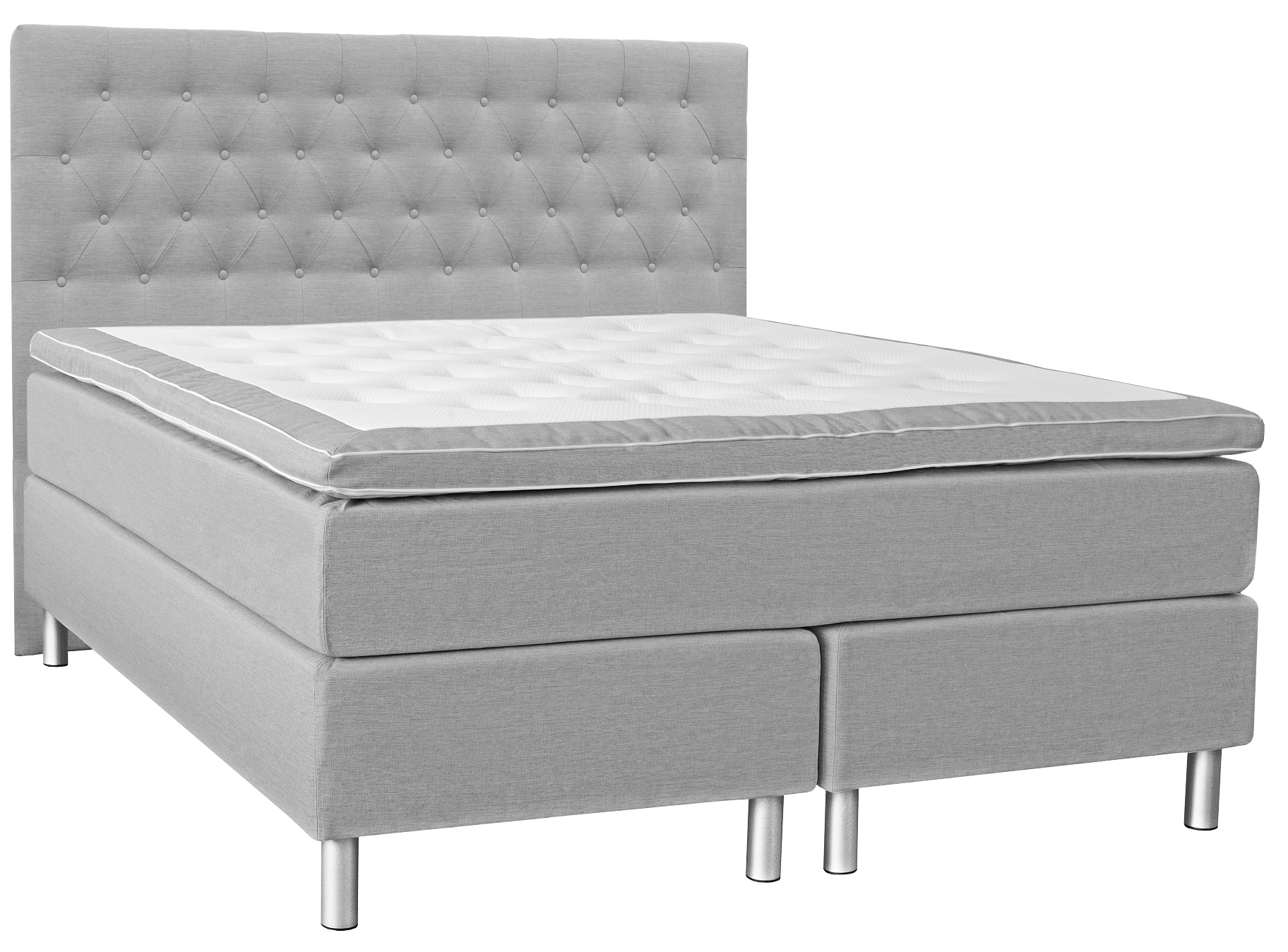 Nova dubbel kontinentals�ng 7-zons pocket med ljusgr� s�nggavel - Valfri bredd